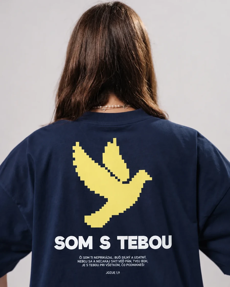 SOM S TEBOU - unisex tričko – tmavomodrá
