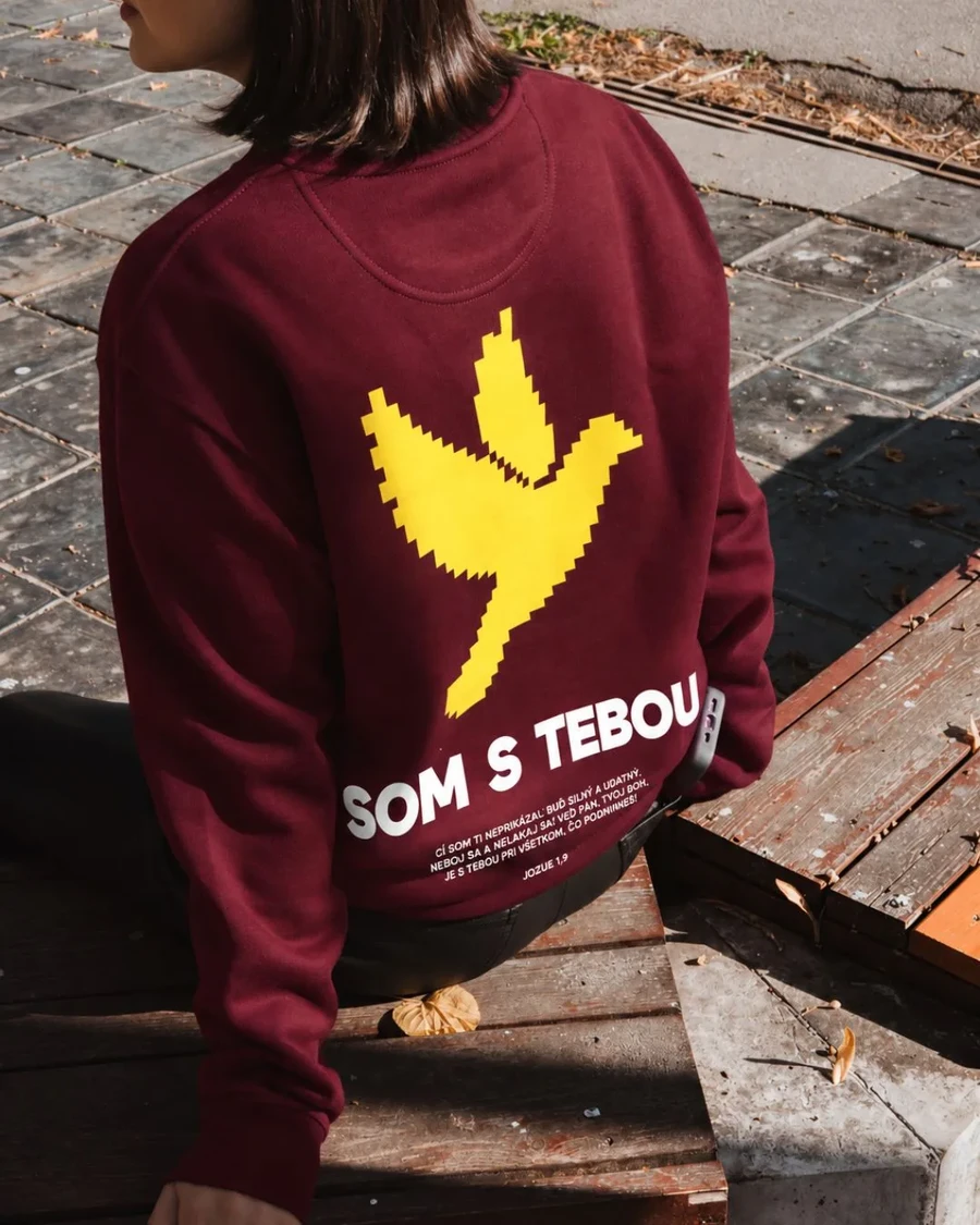 SOM S TEBOU - unisex mikina – bordová