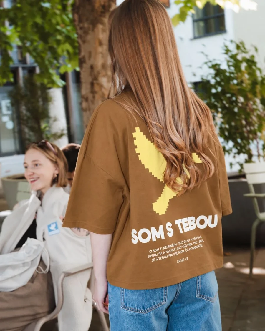 SOM S TEBOU - unisex tričko – zemitá béžová