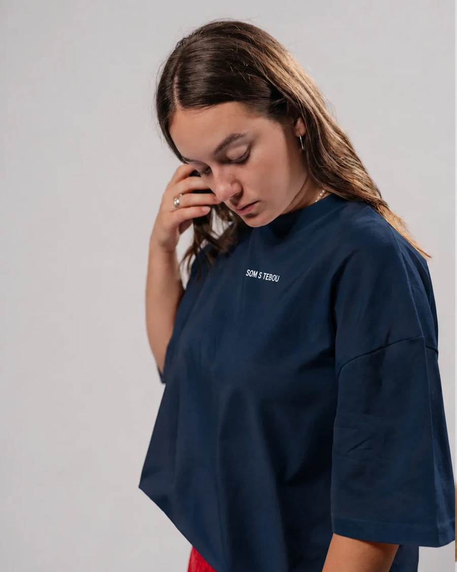 SOM S TEBOU - unisex tričko – tmavomodrá