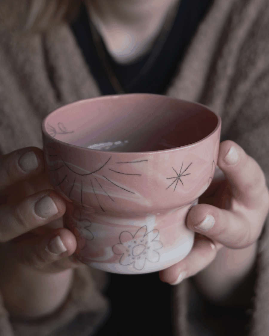Keramická šálka - ružová | Javorsky Atelier
