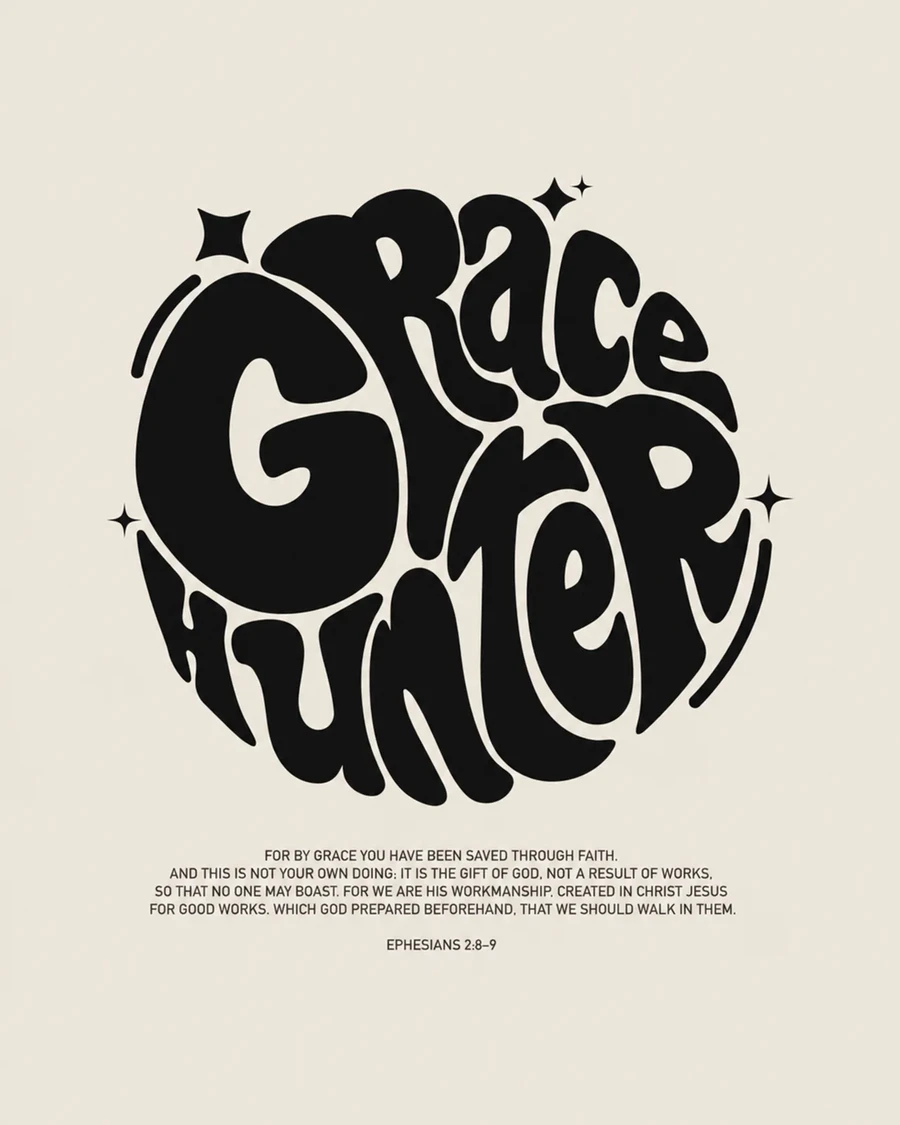 GRACE HUNTER | unisex tričko – prírodná, čierna potlač