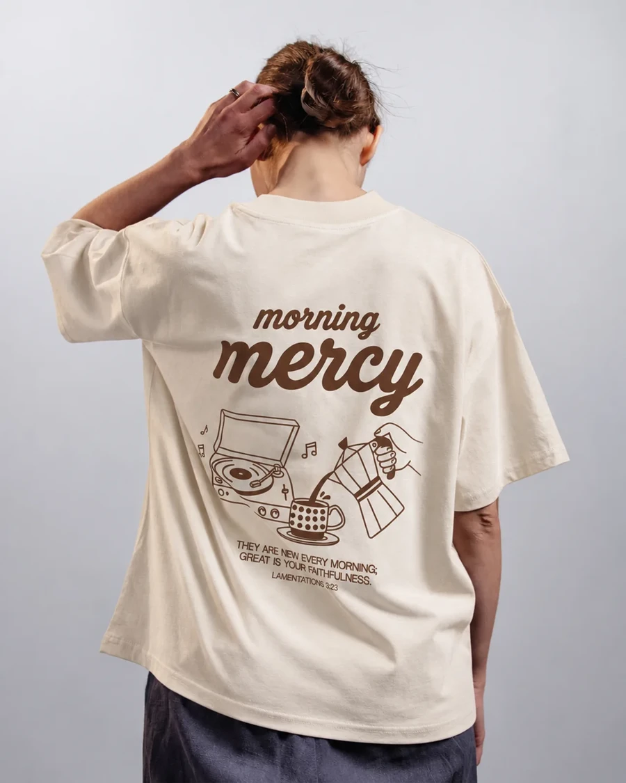 MORNING MERCY | unisex tričko – prírodná