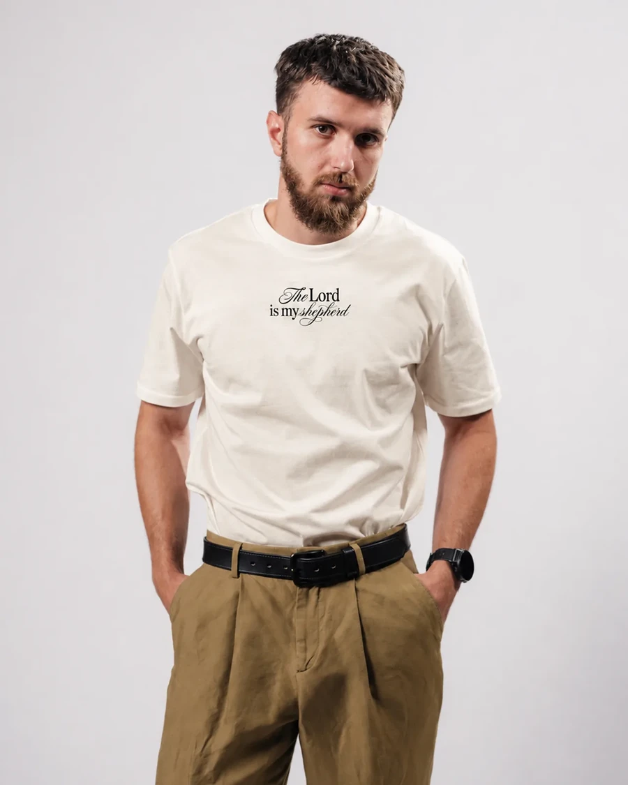 THE LORD IS MY SHEPHERD - unisex tričko – prírodná