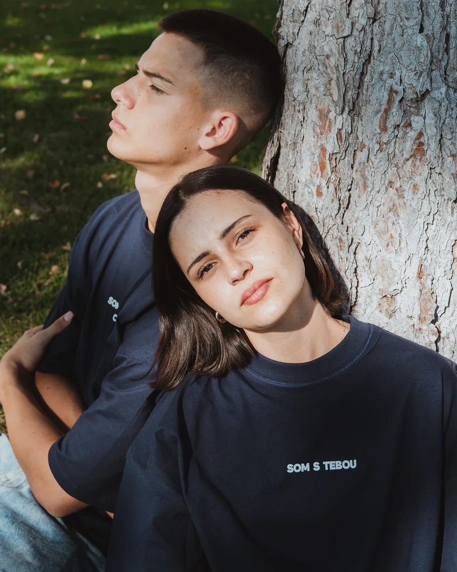 SOM S TEBOU - unisex tričko – tmavomodrá