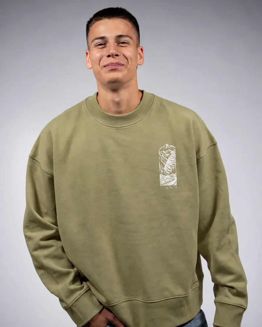 V HOJNOSTI - unisex mikina – vyblednutá olivová