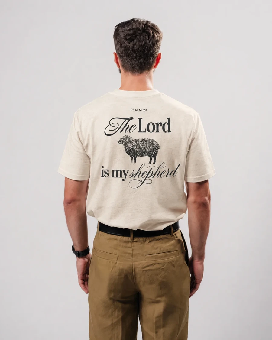 THE LORD IS MY SHEPHERD - unisex tričko – prírodná