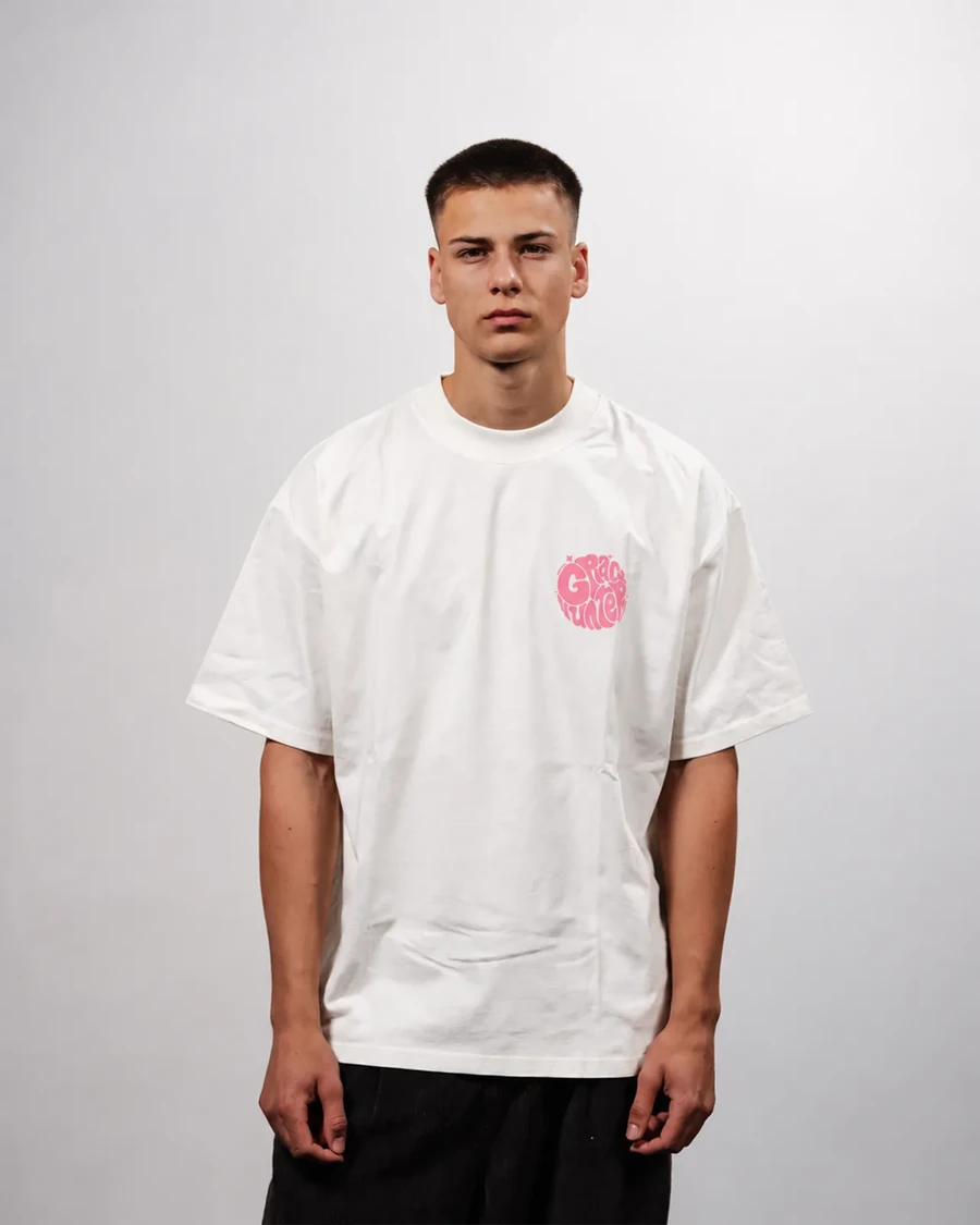 GRACE HUNTER | unisex tričko – prírodná, ružová potlač