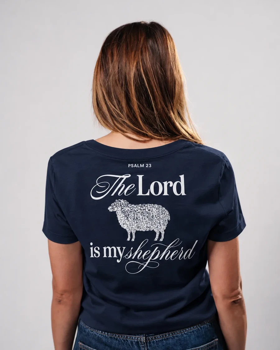 THE LORD IS MY SHEPHERD | dámske tričko – tmavomodrá, medium fit