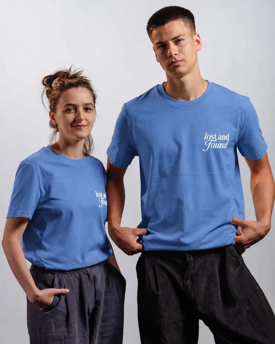 LOST AND FOUND | unisex tričko – jasná modrá