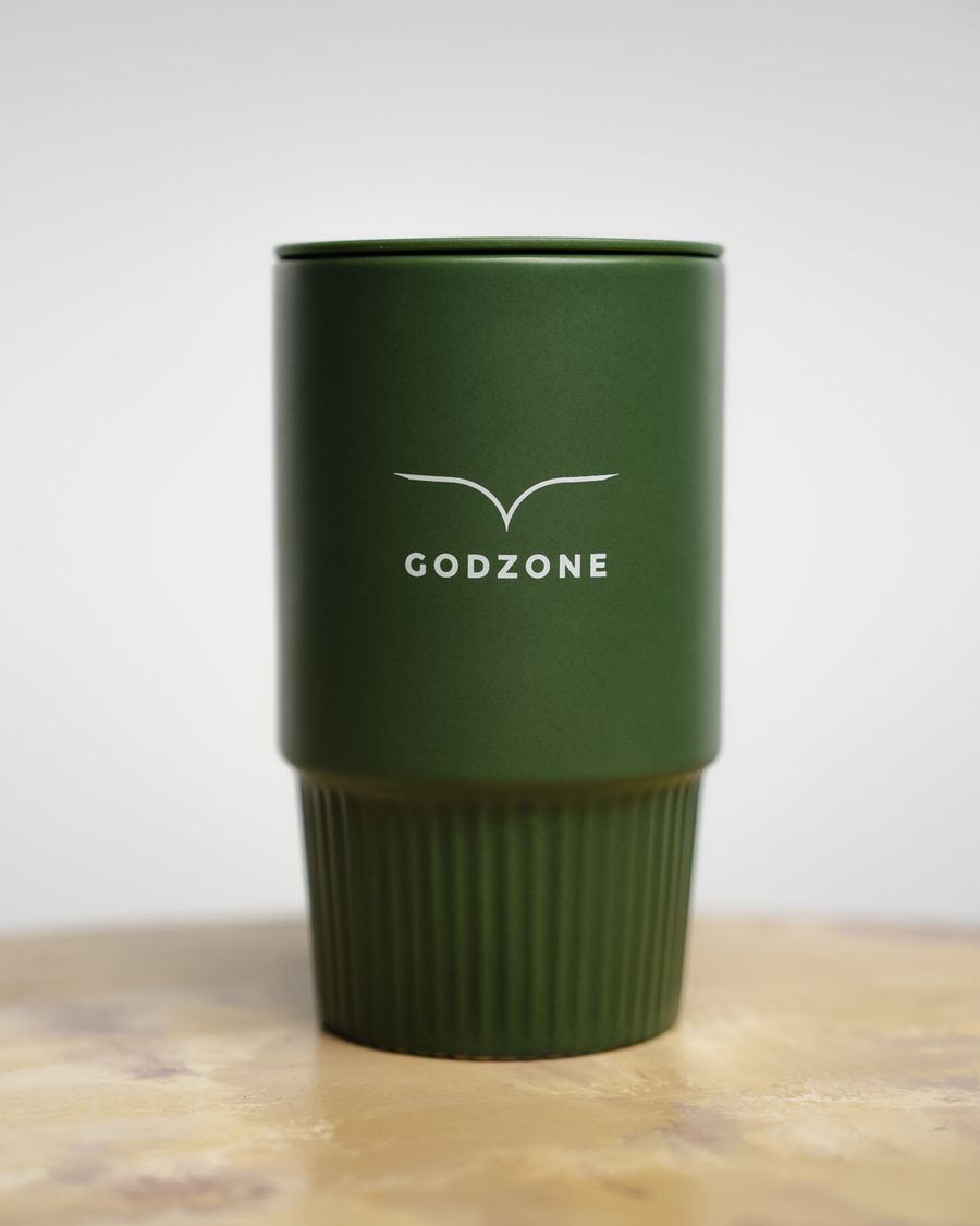 Keramický pohár s uškom | GODZONE ZELENÝ – 420 ml
