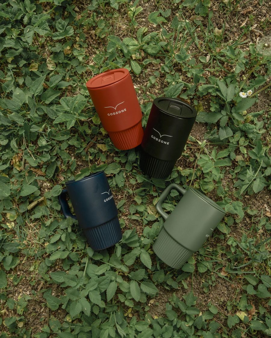 Keramický pohár s uškom | GODZONE ZELENÝ – 420 ml