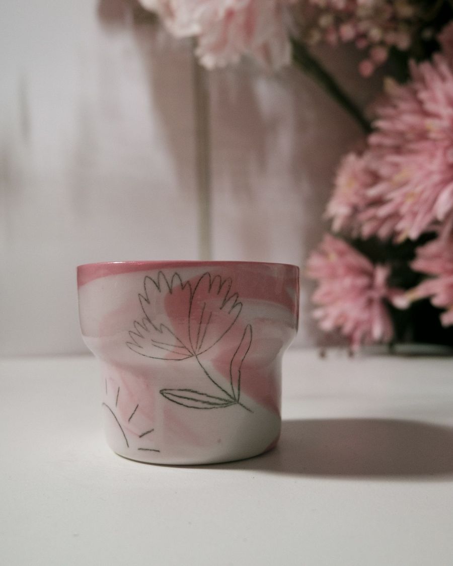 Keramická šálka - ružová | Javorsky Atelier