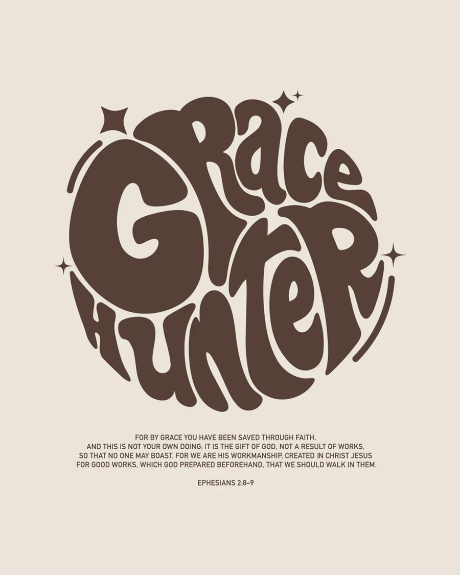 GRACE HUNTER | unisex tričko – prírodná, hnedá potlač