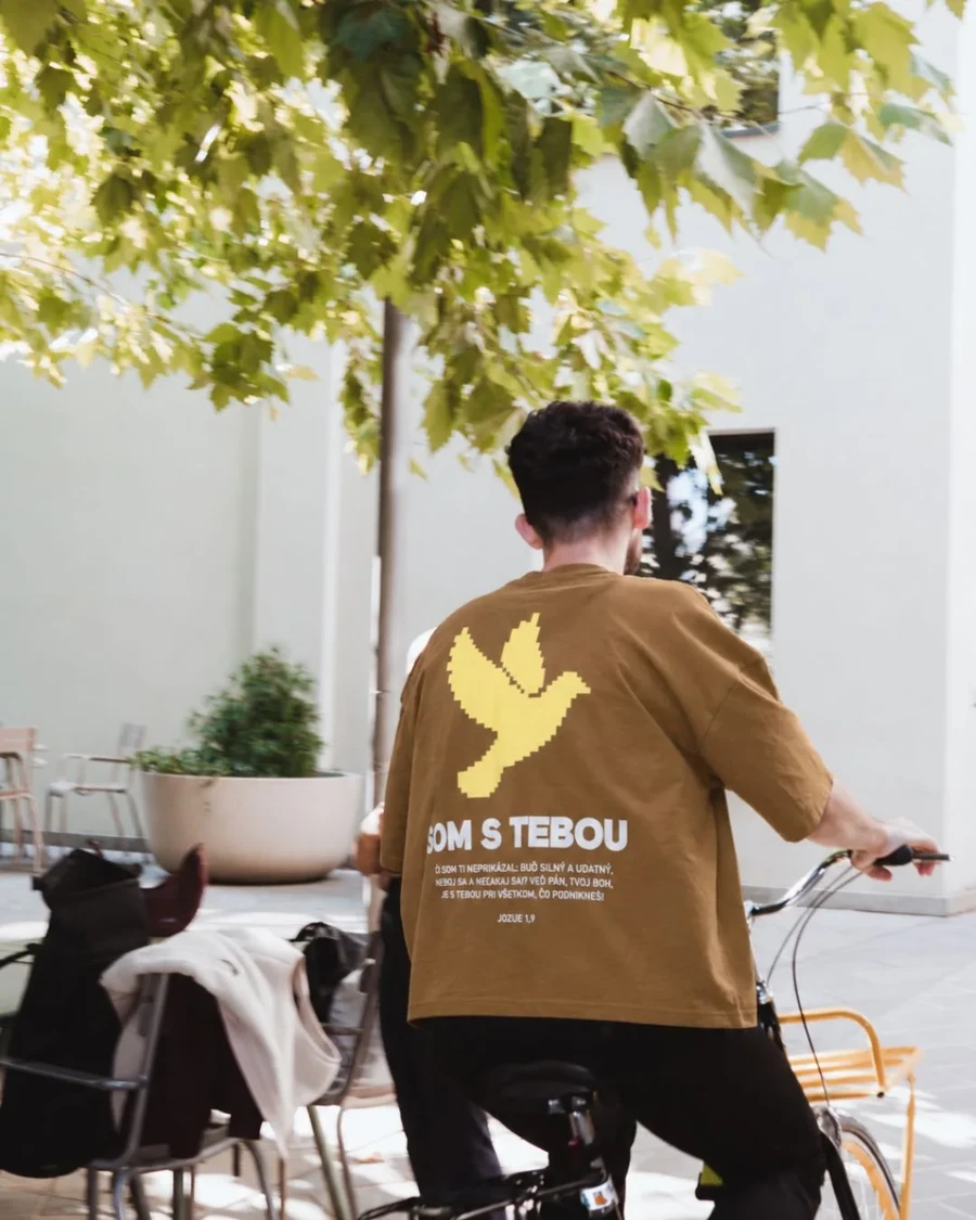 SOM S TEBOU - unisex tričko – zemitá béžová