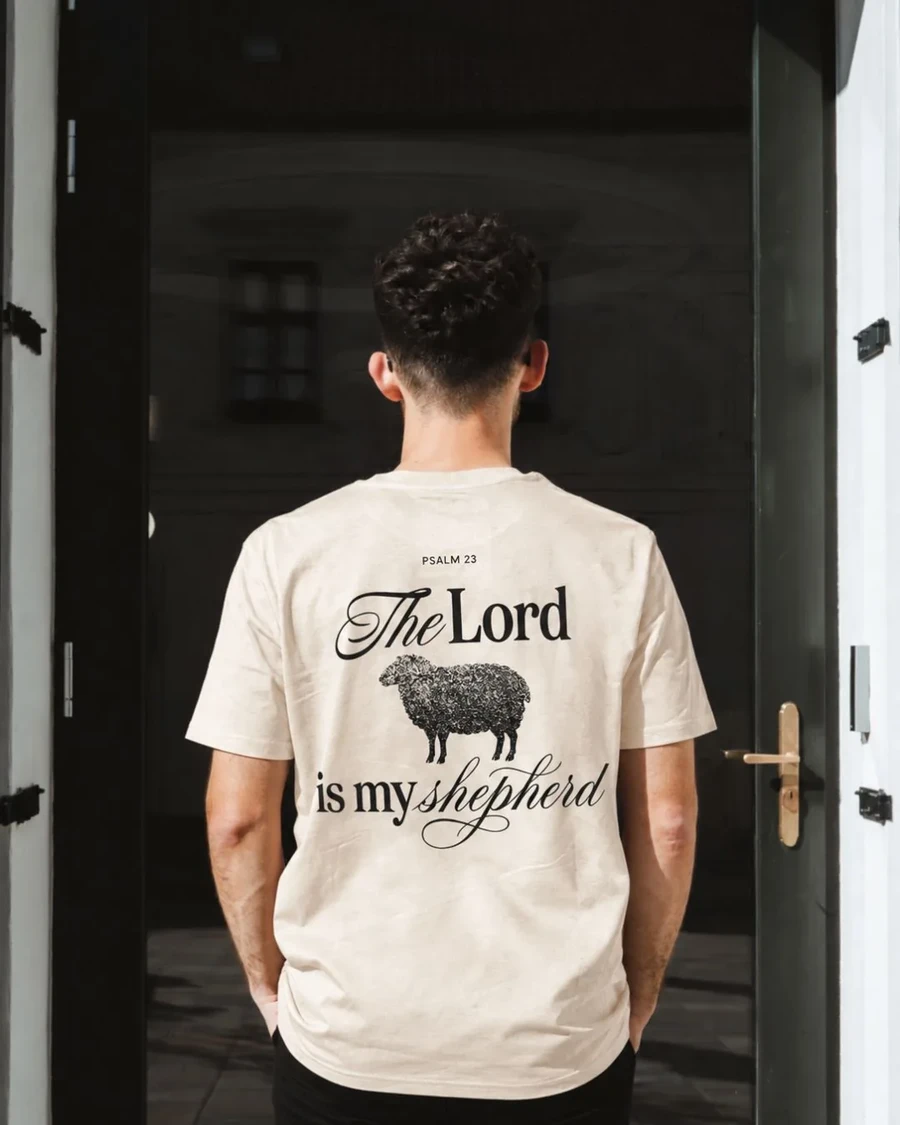 THE LORD IS MY SHEPHERD - unisex tričko – prírodná