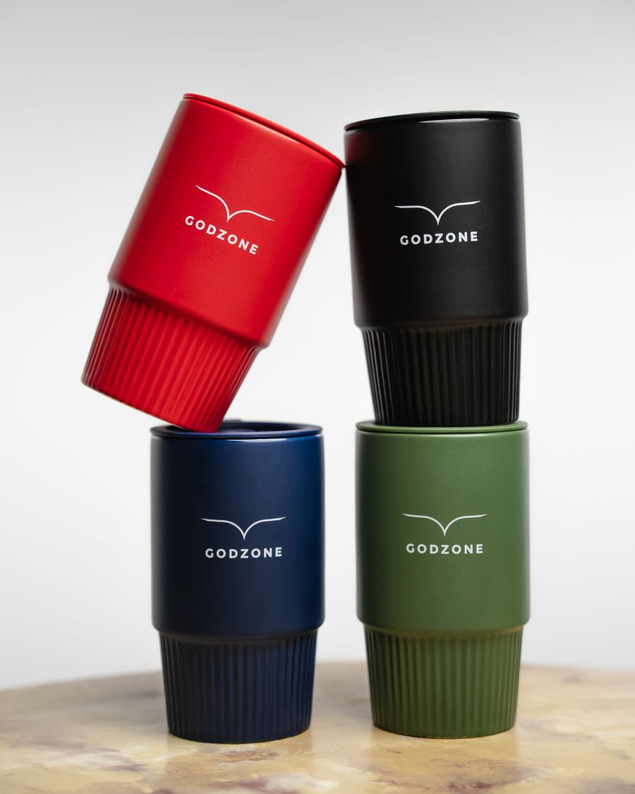 Keramický pohár s uškom | GODZONE ZELENÝ – 420 ml