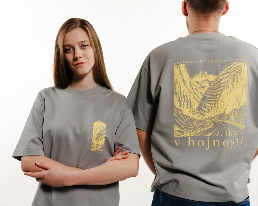 V HOJNOSTI | unisex tričko – hmlisto sivá