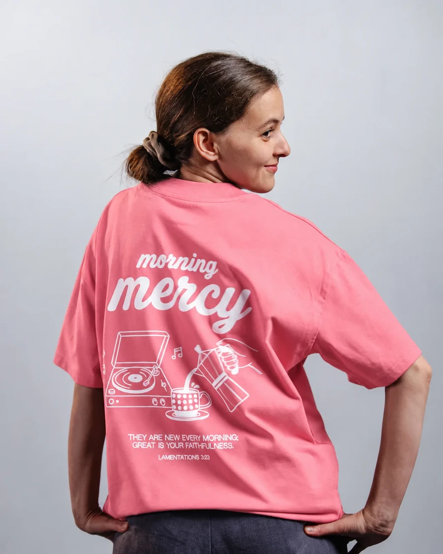 MORNING MERCY | unisex tričko – svetloružová
