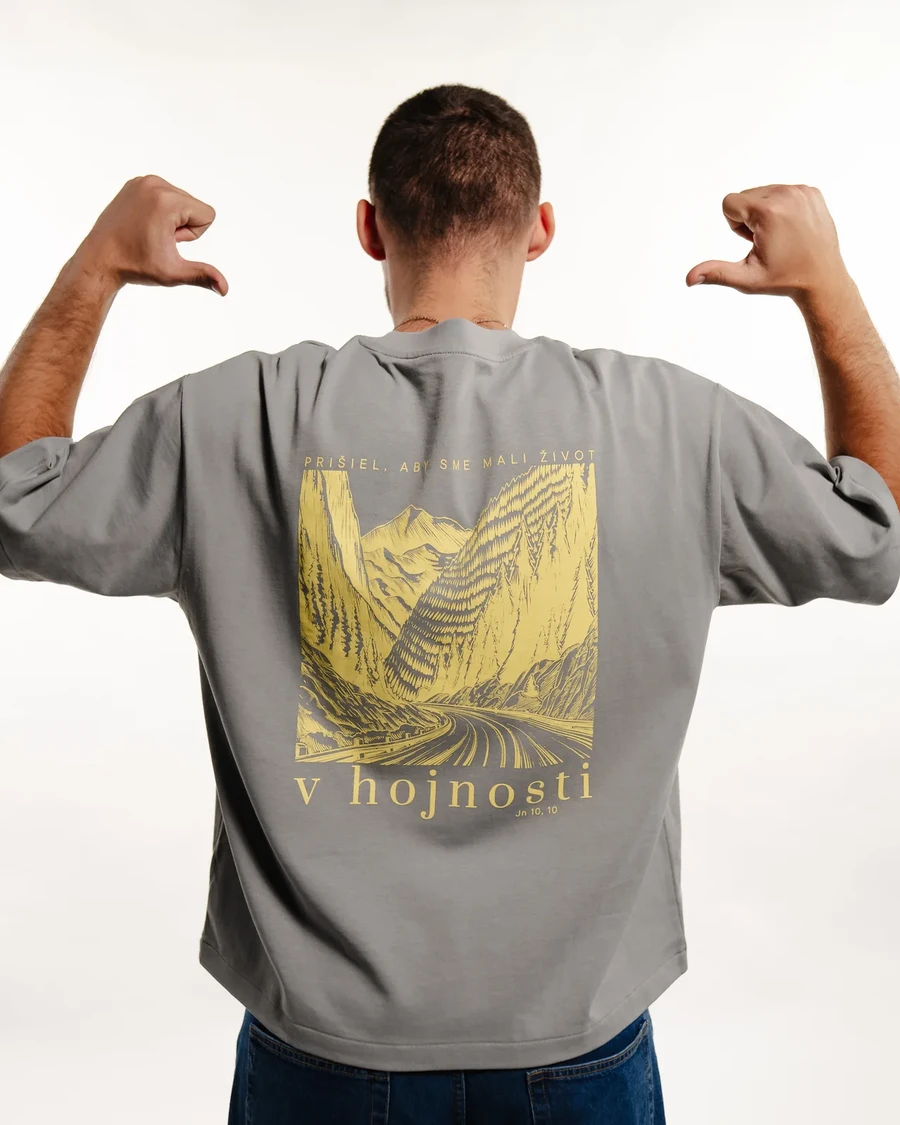 V HOJNOSTI | unisex tričko – hmlisto sivá