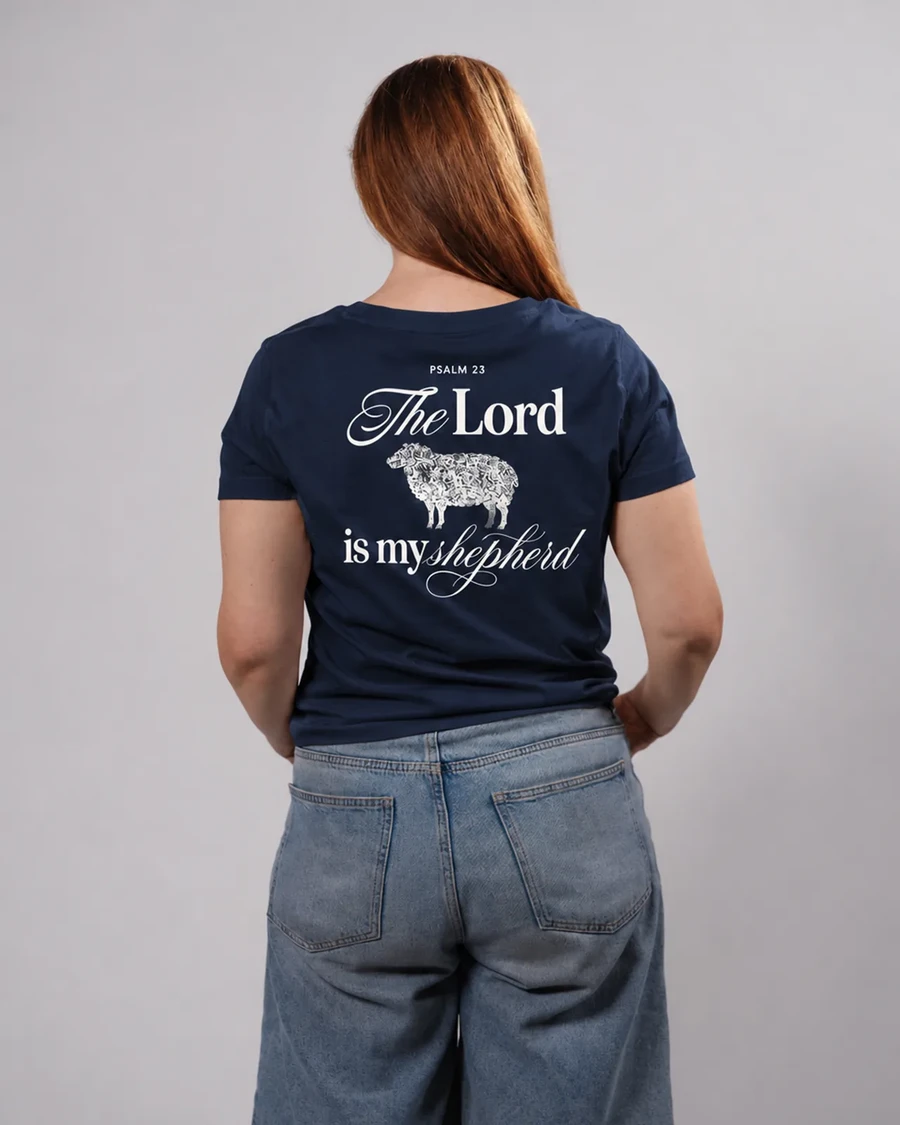 THE LORD IS MY SHEPHERD | dámske tričko – tmavomodrá, medium fit